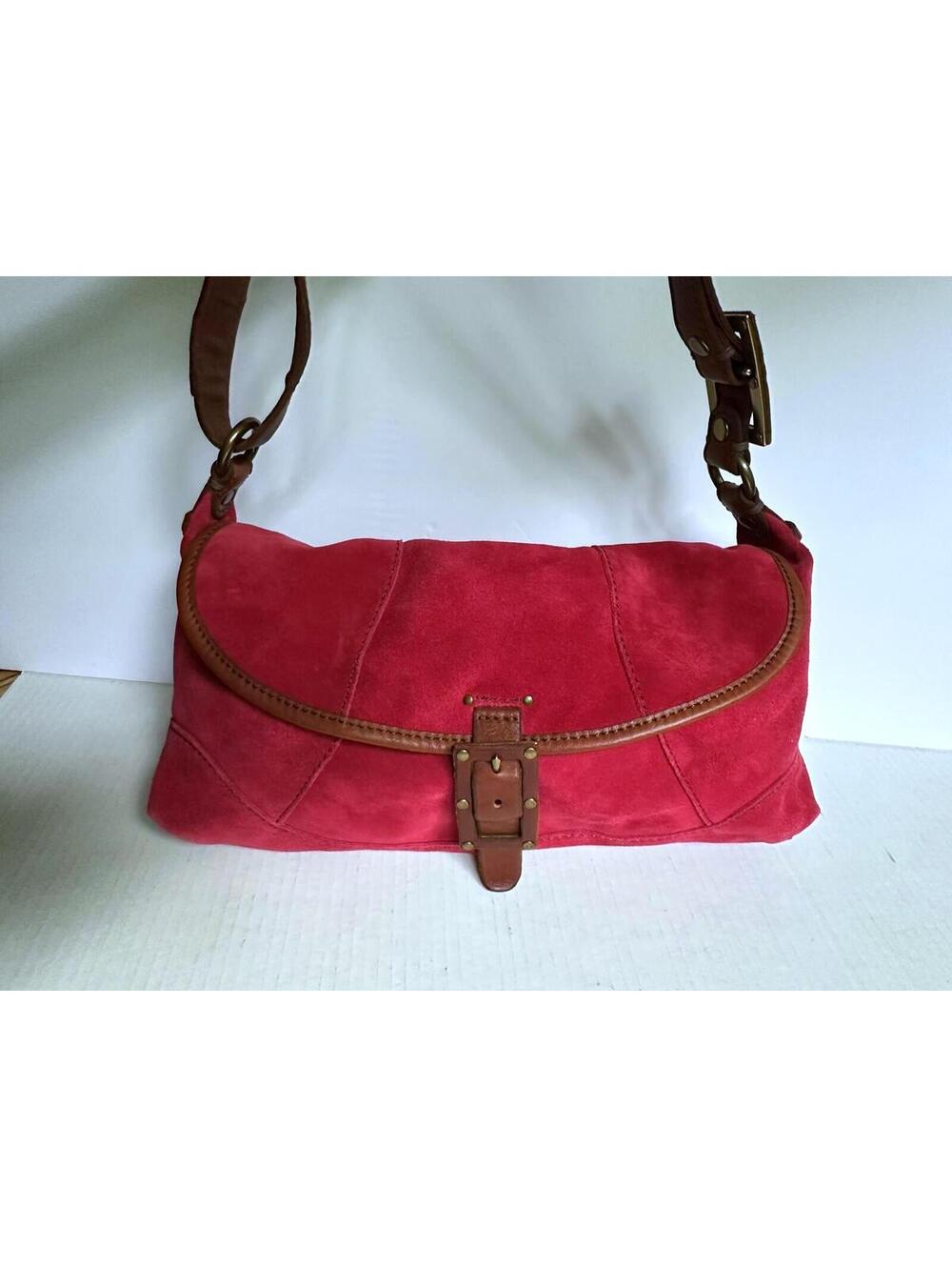 Vintage Lucky Brand RedSoft Suede Shoulder Bag